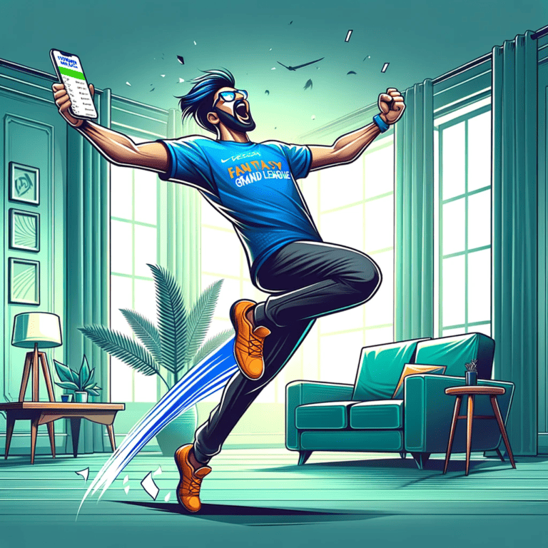 Happy fantasy player after winning Grand League